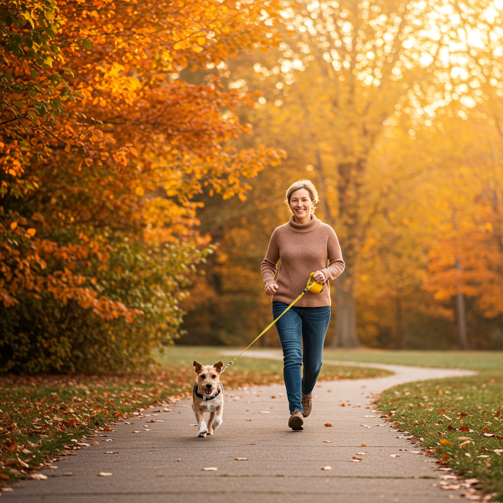 Perro corriendo con personas